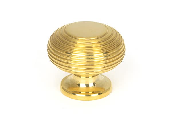Polished Brass Beehive Cabinet Knob 40mm 1