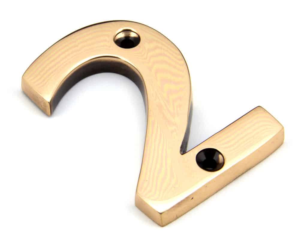 Polished Bronze Numeral 2 1