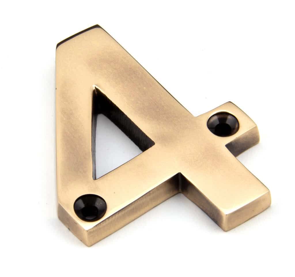Polished Bronze Numeral 4 1