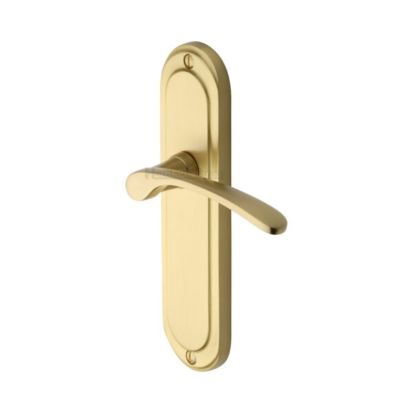 Heritage Brass Door Handle for Bathroom Ambassador Design Mercury Finish 1