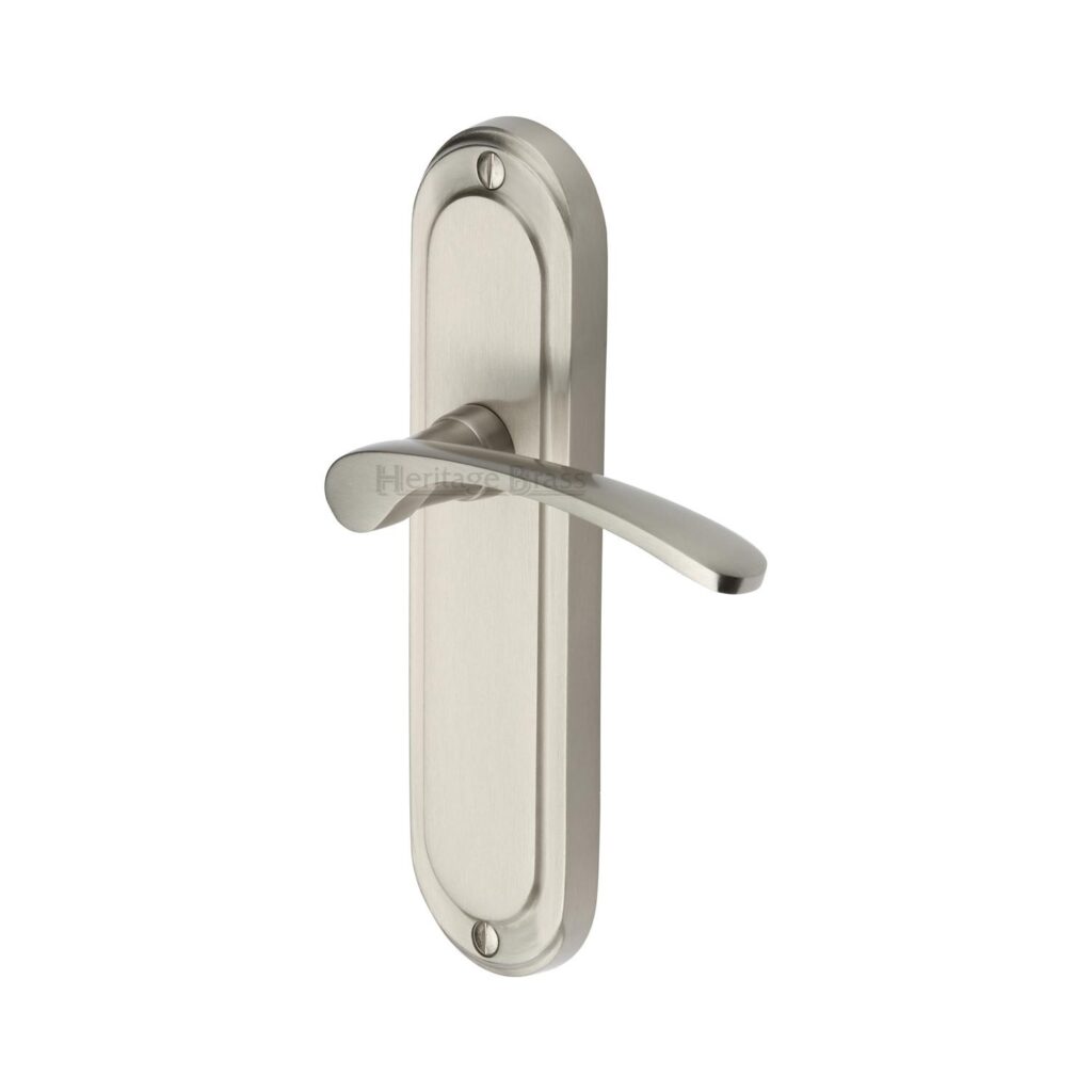 Heritage Brass Door Handle for Bathroom Ambassador Design Polished Chrome Finish 1