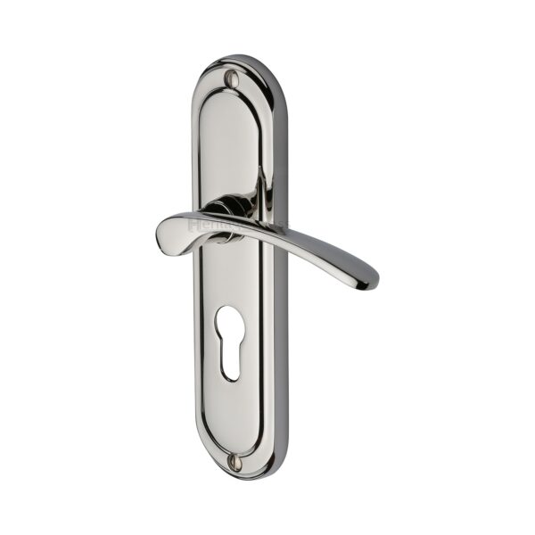 Heritage Brass Door Handle Lever Lock Astoria Design Polished Chrome Finish 1