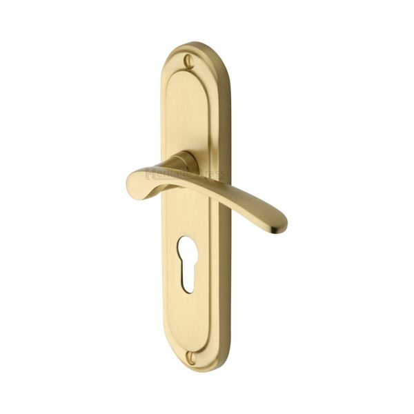 Heritage Brass Door Handle Lever Lock Astoria Design Polished Nickel Finish 1