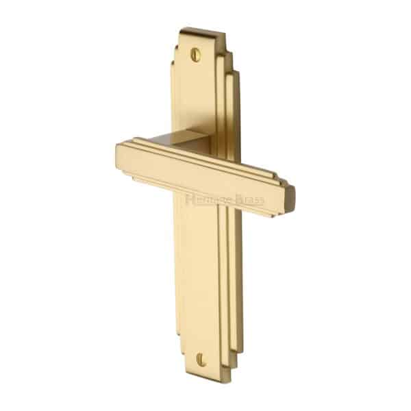 Heritage Brass Door Handle for Bathroom Astoria Design Polished Nickel Finish 1