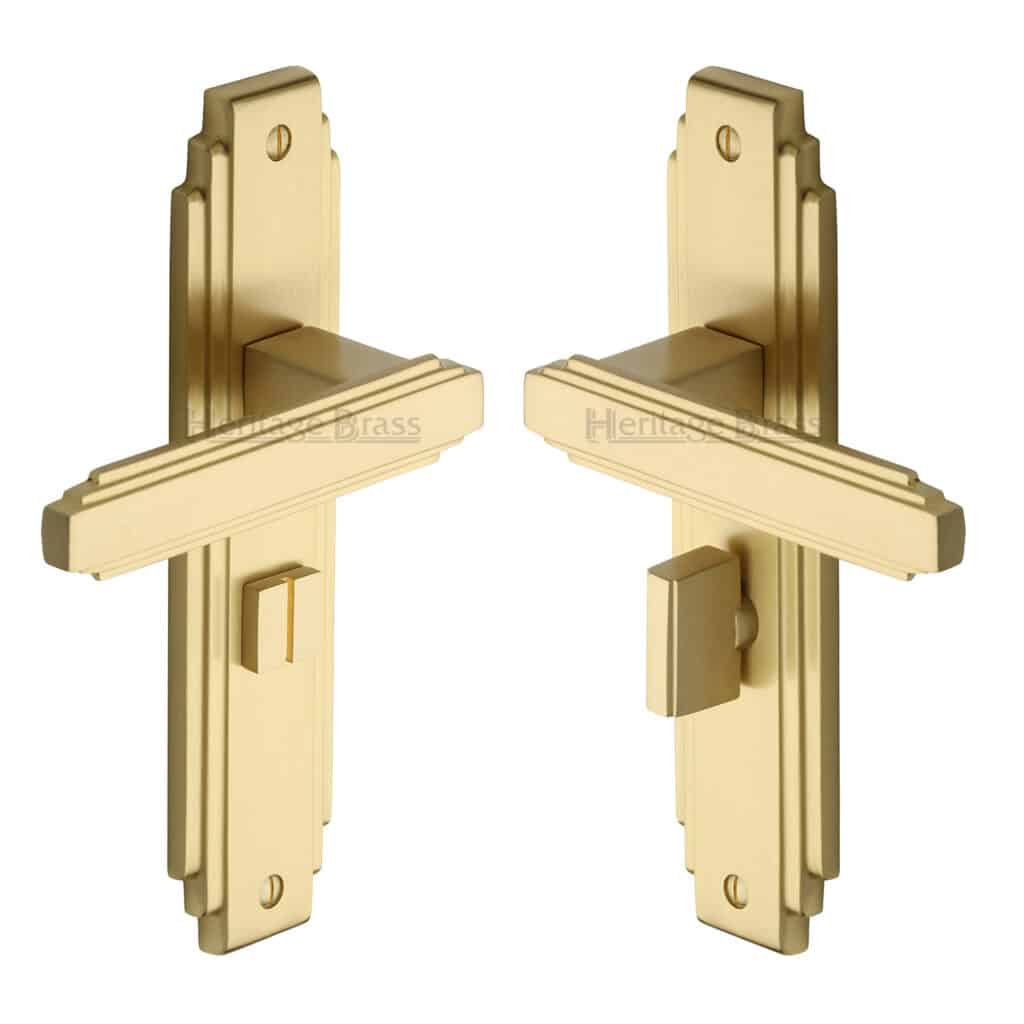 Heritage Brass Door Handle Euro Profile Astoria Design Polished Nickel Finish 1