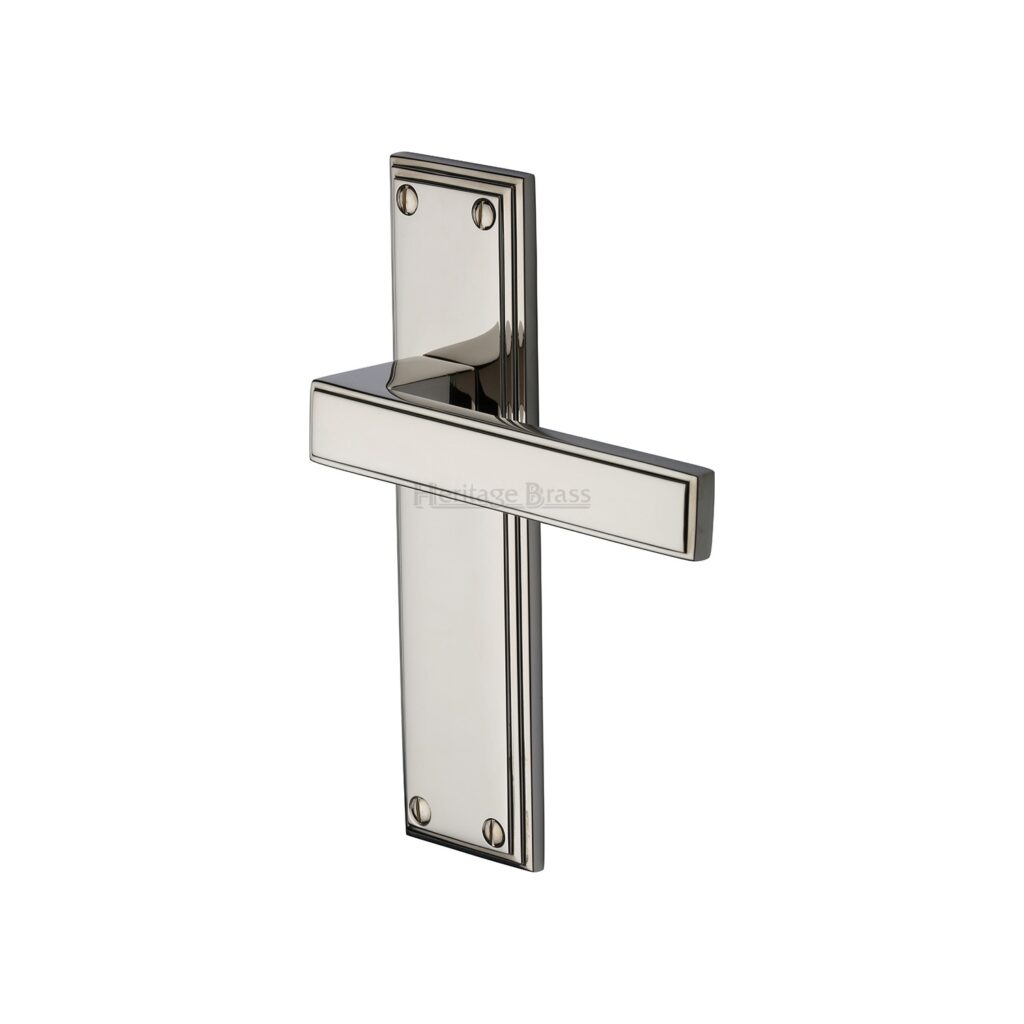 Heritage Brass Door Handle for Bathroom Atlantis Design Polished Chrome Finish 1