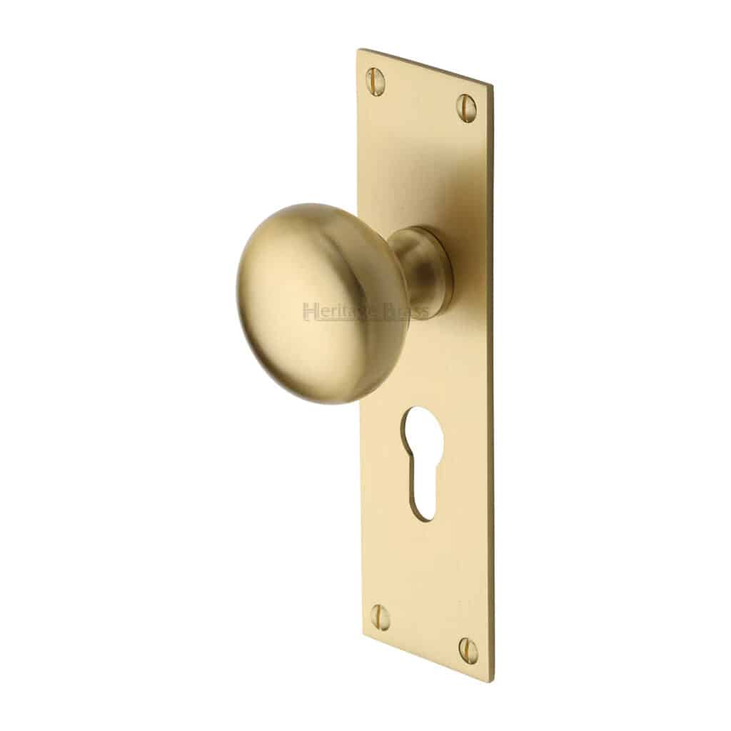 Heritage Brass Square Low profile Thumbturn & Emergency Release Satin Brass finish 1