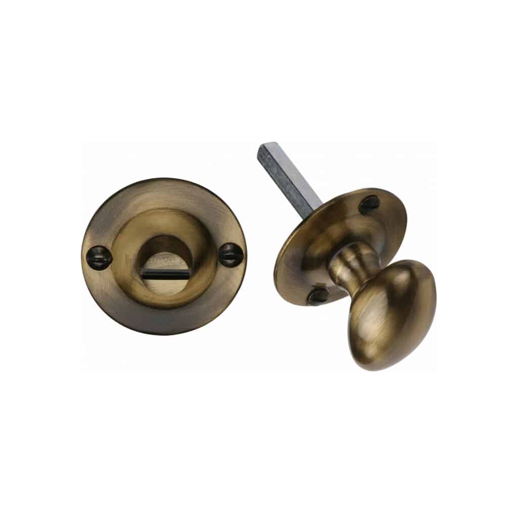 Heritage Brass Oval turn with release Satin Brass finish 1