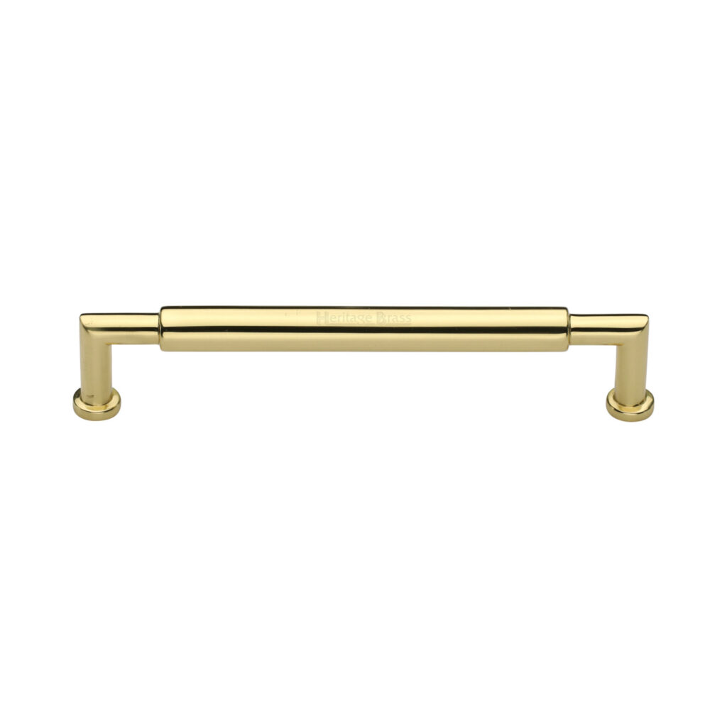 Heritage Brass Cabinet Pull Bauhaus Round Design 203mm CTC Satin Brass Finish 1