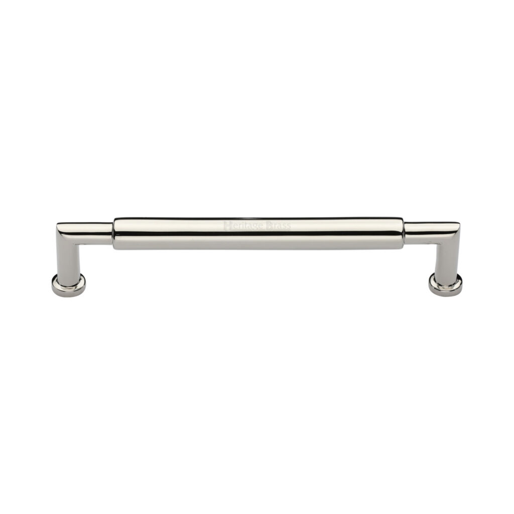 Heritage Brass Cabinet Pull Bauhaus Round Design 203mm CTC Satin Nickel Finish 1