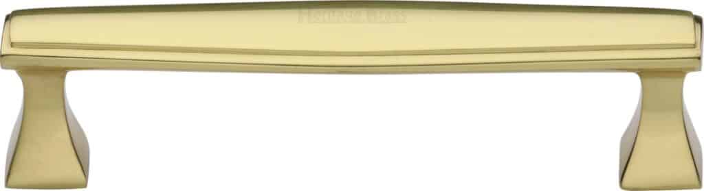 Heritage Brass Cabinet Pull Deco Design 160mm CTC Satin Brass Finish 1