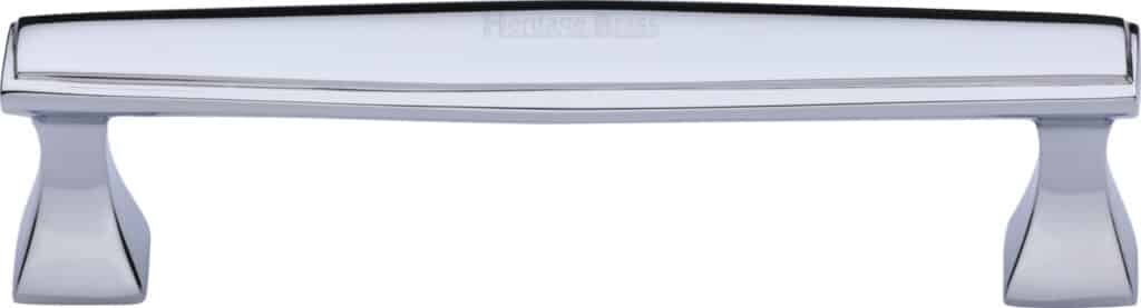 Heritage Brass Cabinet Pull Deco Design 160mm CTC Satin Chrome Finish 1