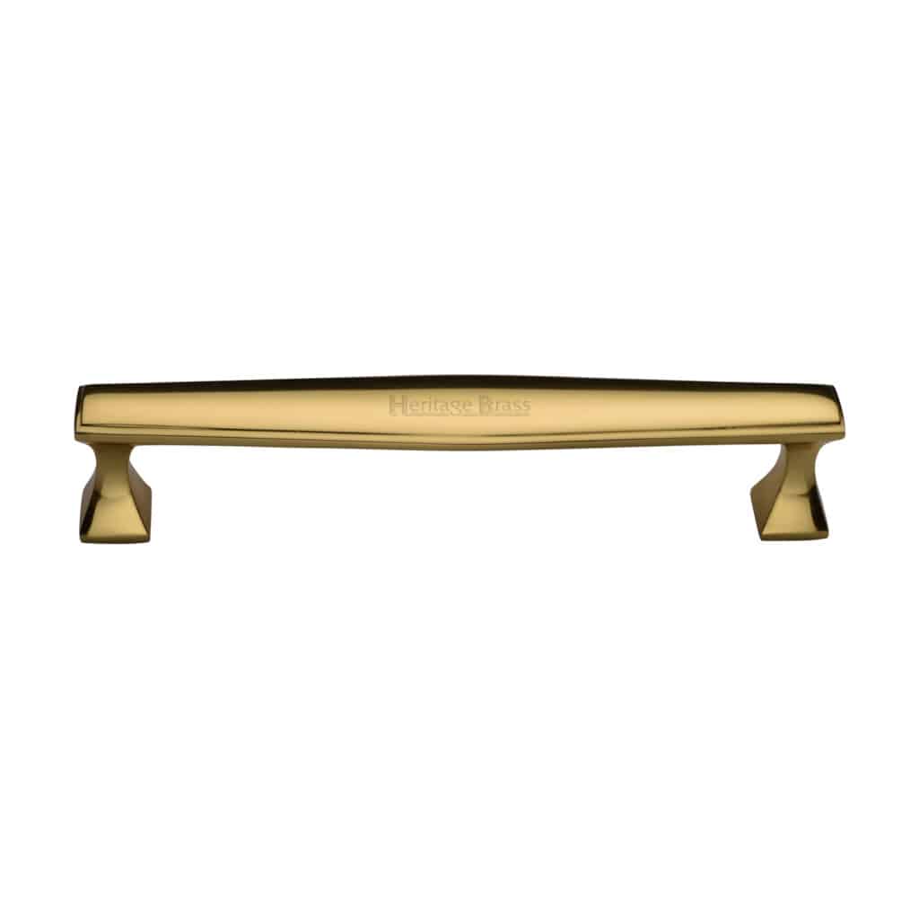 Heritage Brass Cabinet Pull Deco Design 203mm CTC Satin Brass Finish 1