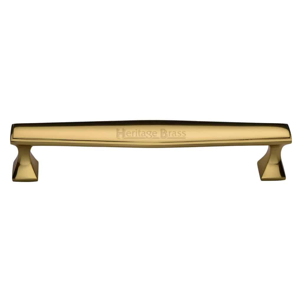 Heritage Brass Cabinet Pull Deco Design 254mm CTC Satin Brass Finish 1