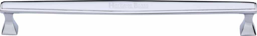 Heritage Brass Cabinet Pull Deco Design 96mm CTC Satin Chrome Finish 1