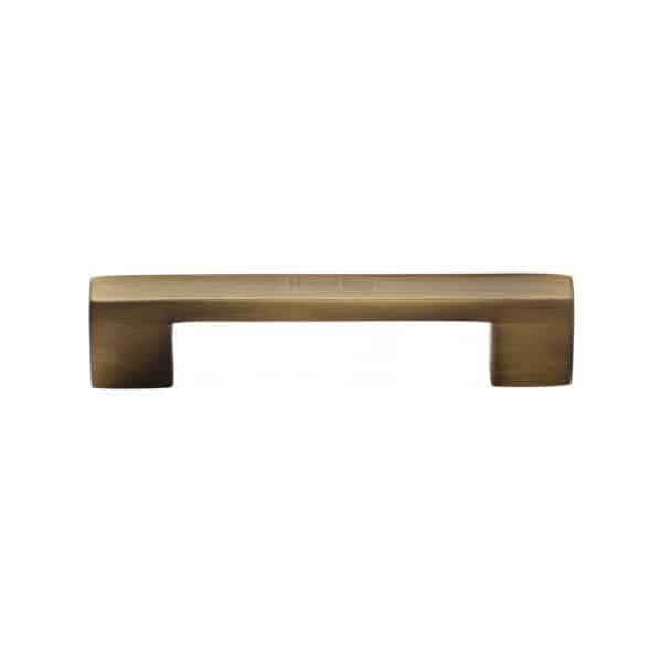 Heritage Brass Cabinet Pull Square Metro Design 128mm CTC Polished Brass Finish 1