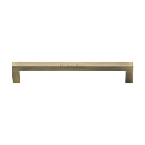 Heritage Brass Cabinet Pull Square Metro Design 192mm CTC Polished Brass Finish 1