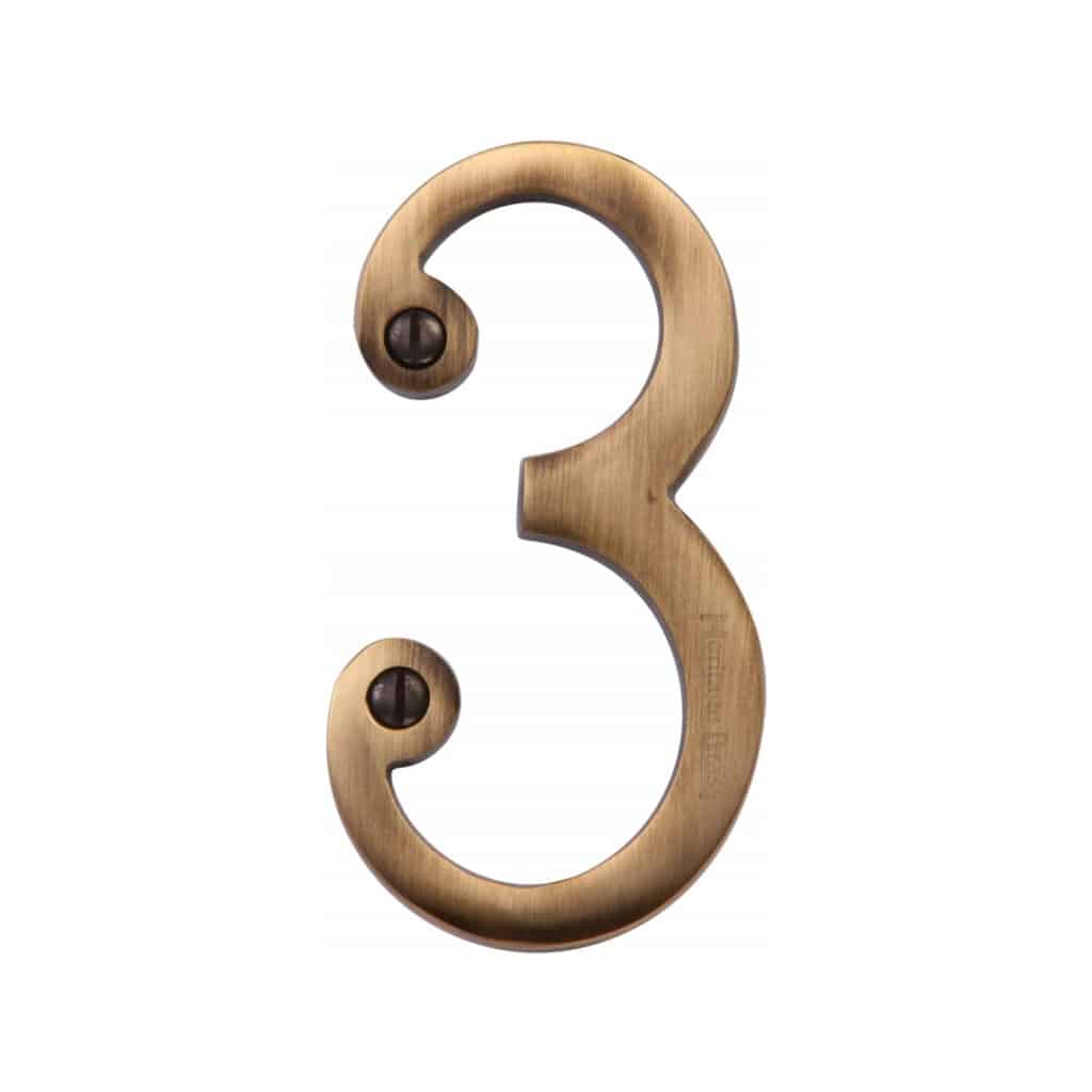 Heritage Brass Numeral 5 Face Fix 76mm (3") Satin Nickel finish 1