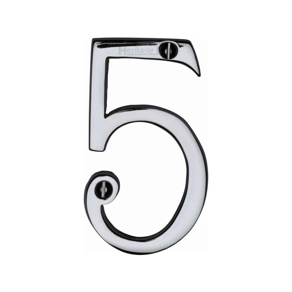 Heritage Brass Numeral 8 Face Fix 76mm (3") Polished Brass finish 1