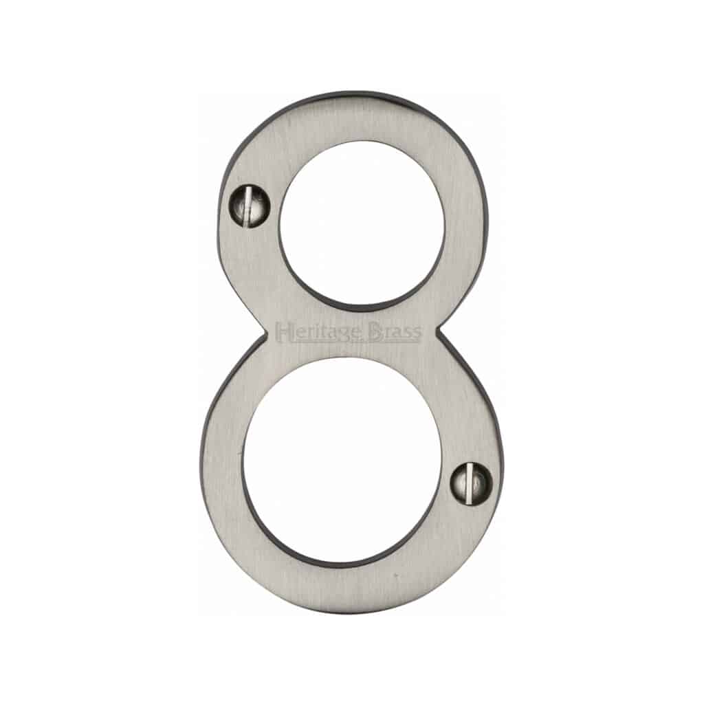 Heritage Brass Numeral 1 Face Fix 76mm (3") Satin Chrome finish 1