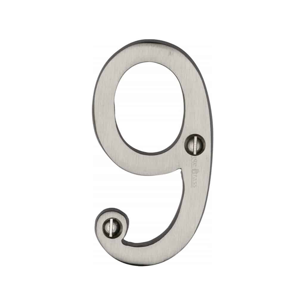 Heritage Brass Numeral 2 Face Fix 76mm (3") Satin Chrome finish 1