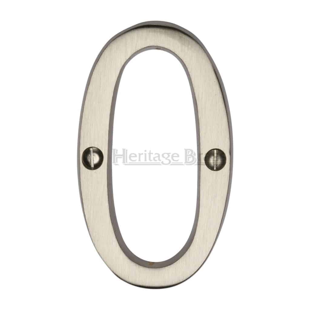 Heritage Brass Numeral 3 Face Fix 76mm (3") Satin Chrome finish 1