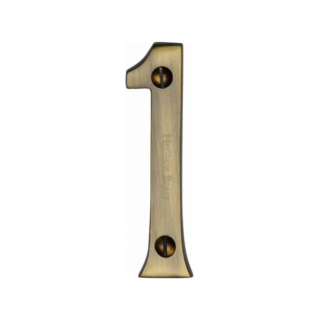 Heritage Brass Numeral 4 Face Fix 76mm (3") Antique Brass finish 1