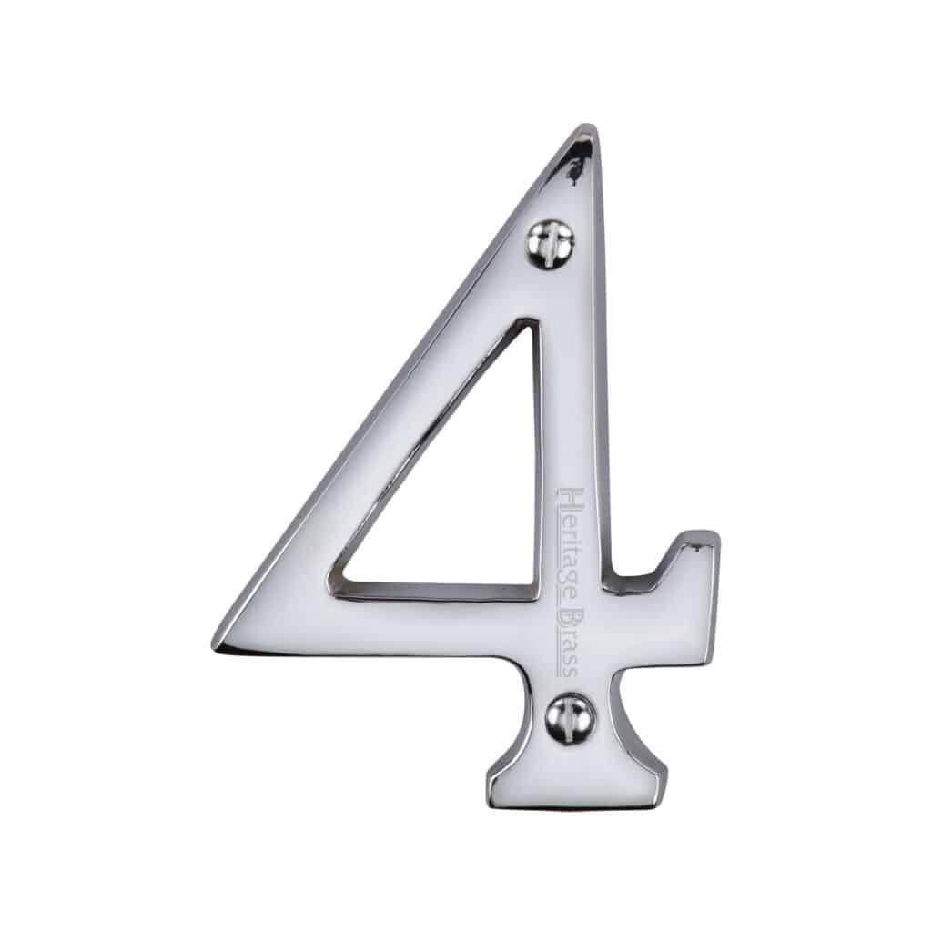 Heritage Brass Numeral 7 Face Fix 76mm (3") Satin Chrome finish 1