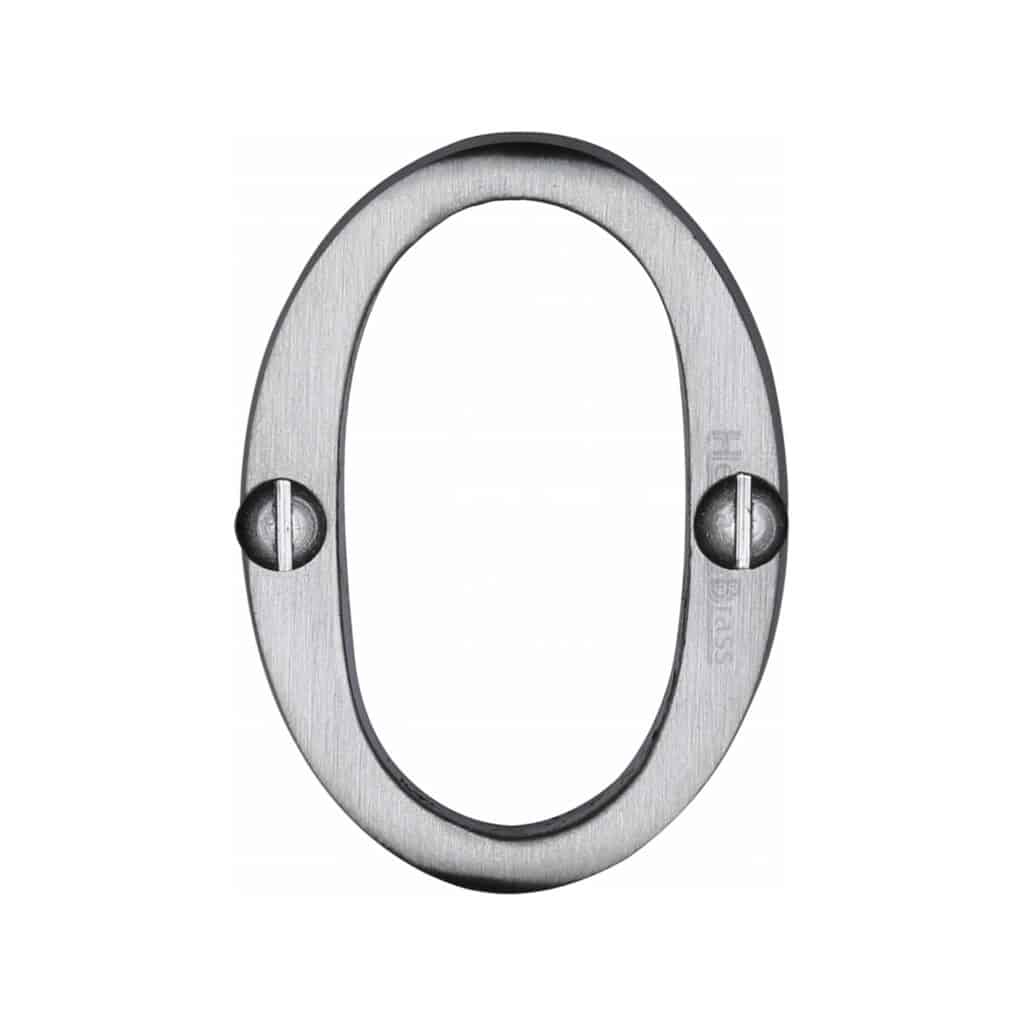Heritage Brass Numeral 4 Face Fix 51mm (2") Satin Nickel finish 1