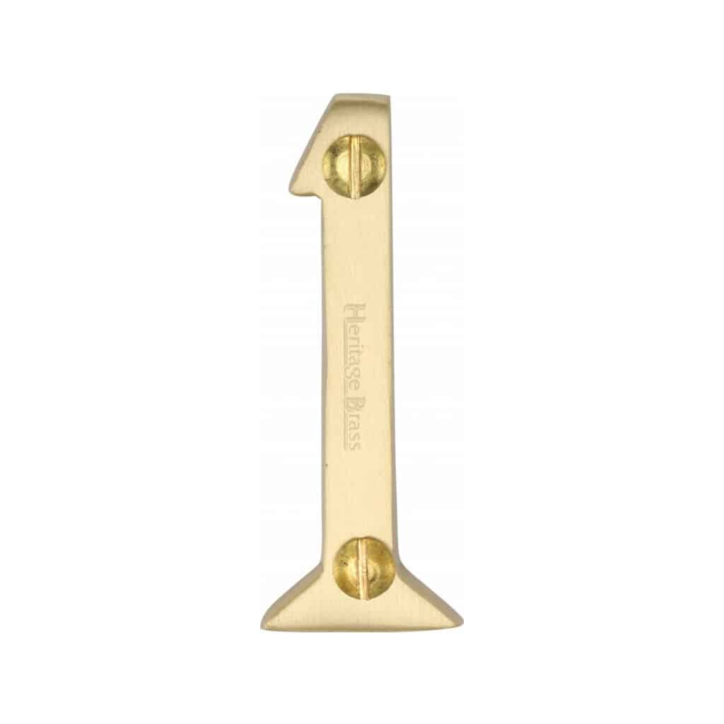Heritage Brass Numeral 5 Face Fix 51mm (2") Satin Chrome finish 1