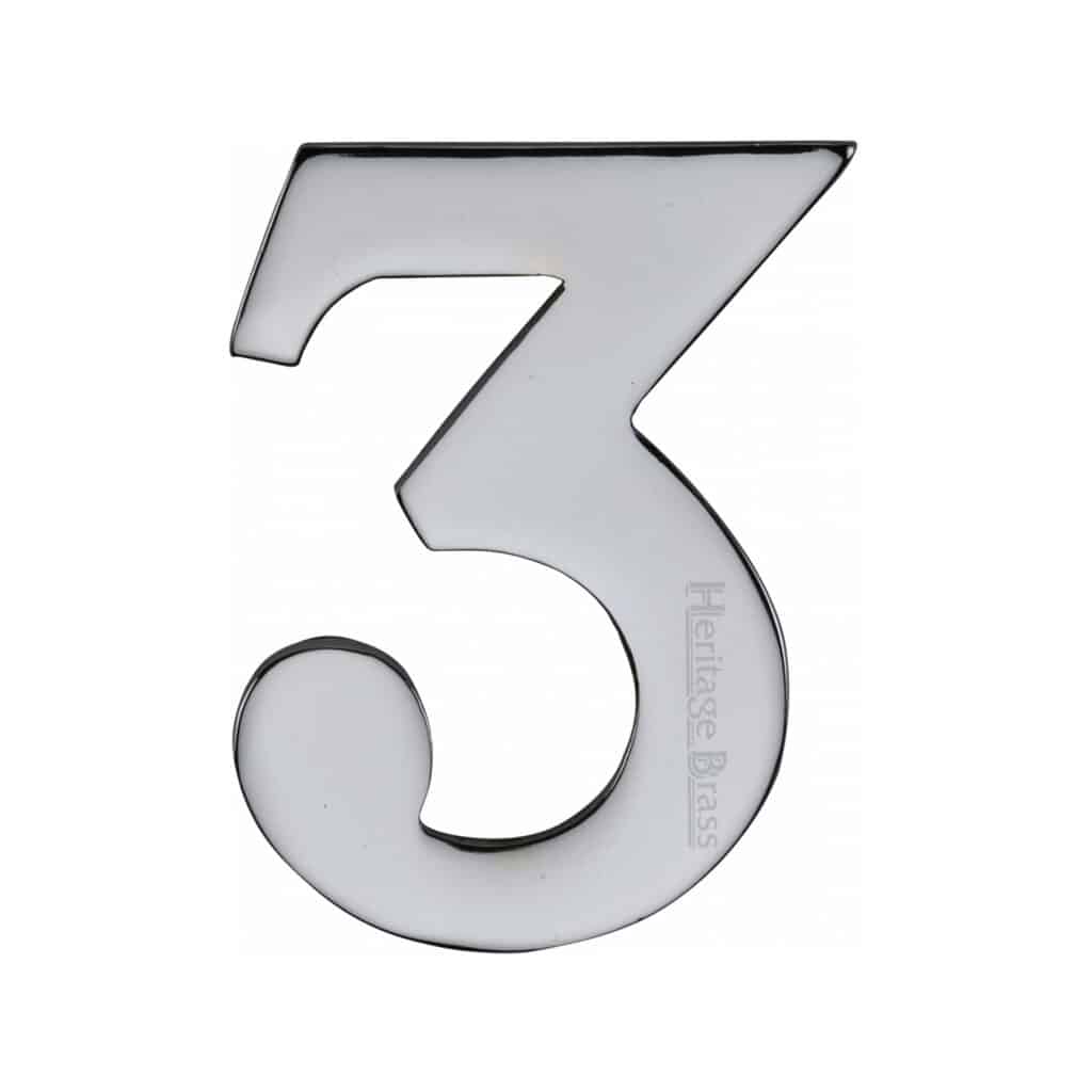 Heritage Brass Numeral 7 Self Adhesive 51mm (2") Polished Nickel finish 1
