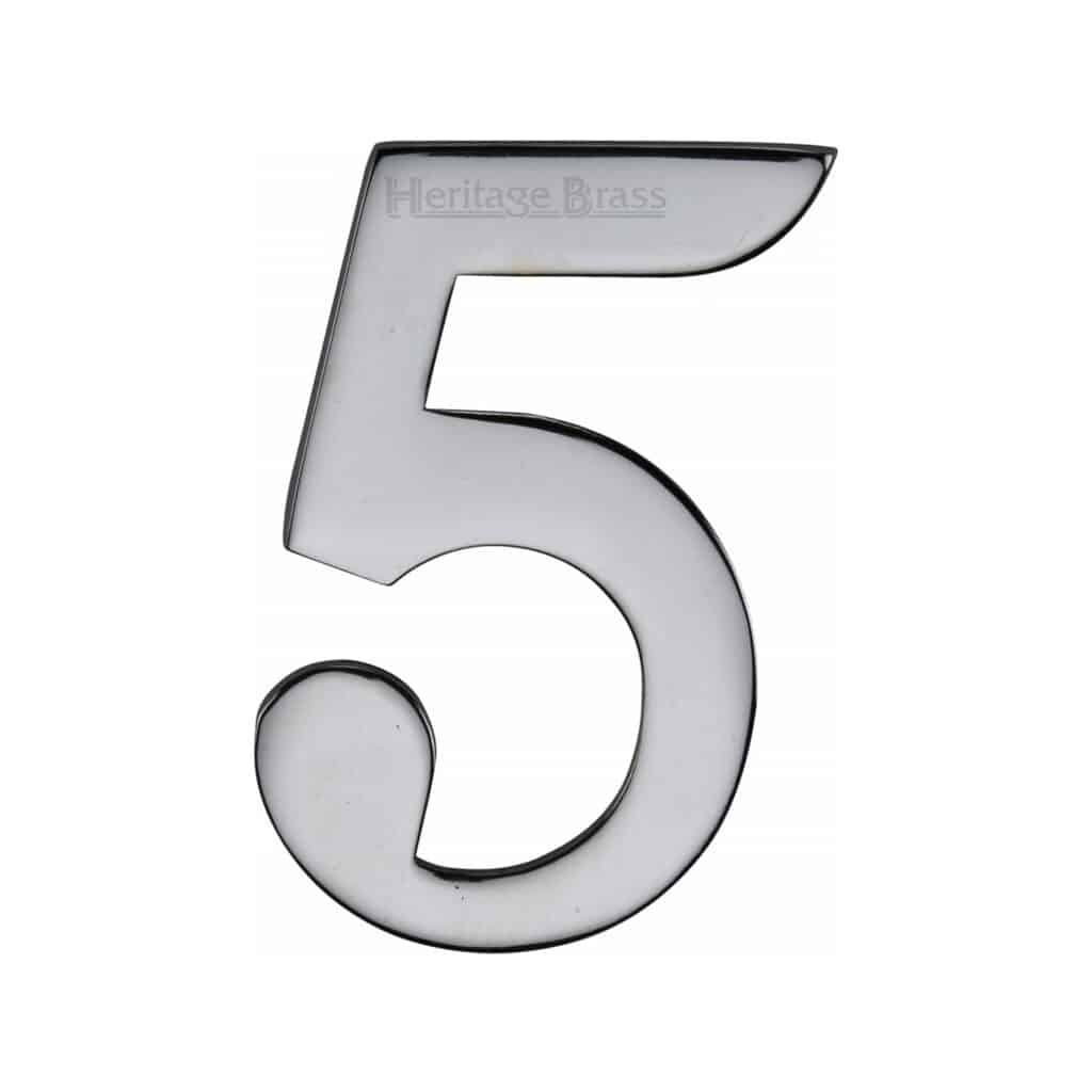 Heritage Brass Numeral 9 Self Adhesive 51mm (2") Polished Nickel finish 1