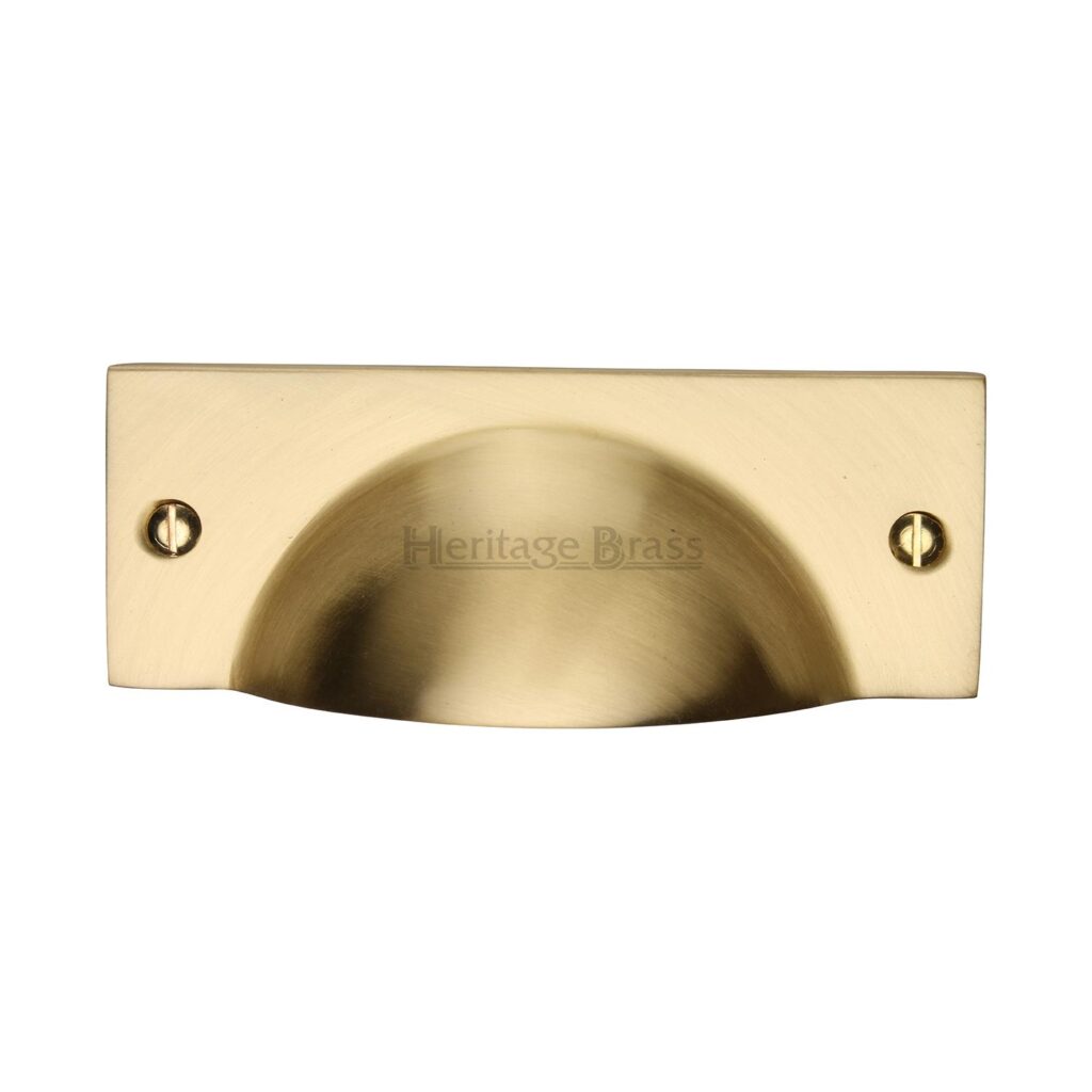 Heritage Brass Cabinet Knob Oval/Backplate Design 32mm Satin Nickel finish 1