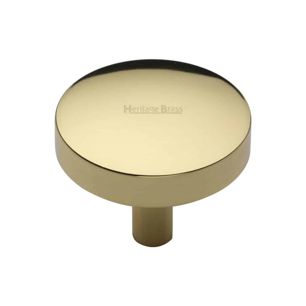 Heritage Brass Cabinet Knob Disc Knurled Design with Rose 32mm Polished Chrome finish 1