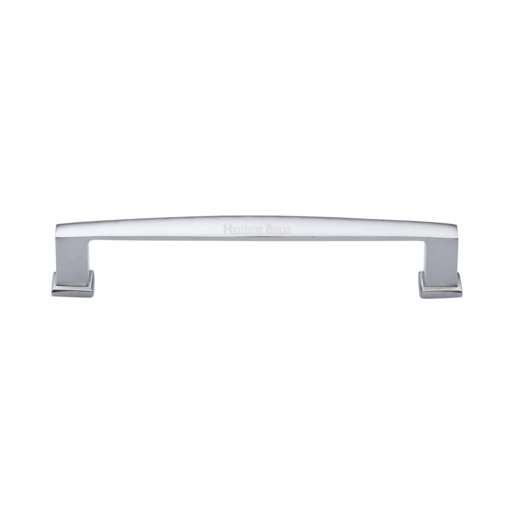 Heritage Brass Cabinet Pull Hex Profile Design 102mm CTC Polished Nickel Finish 1