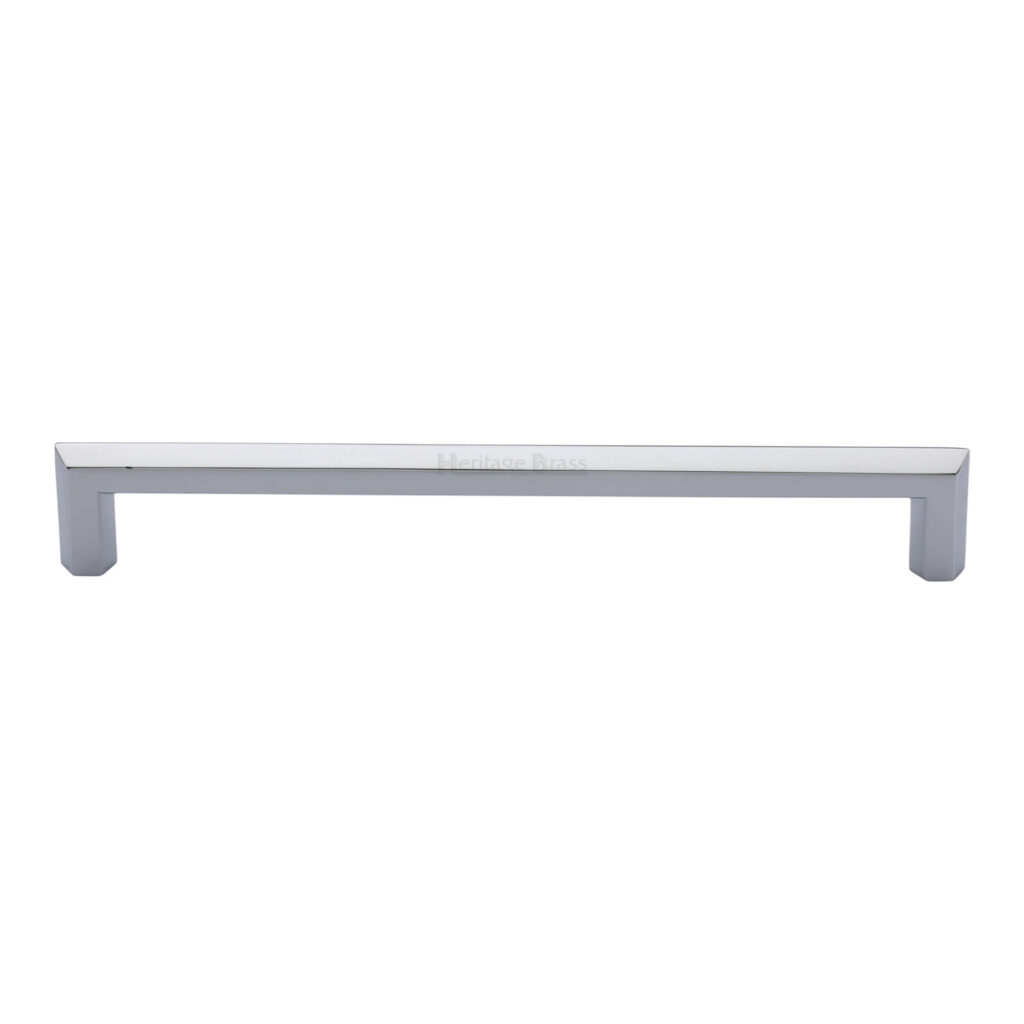 Heritage Brass Cabinet Pull Hammered Wide Metro Design 160mm CTC Satin Chrome Finish 1