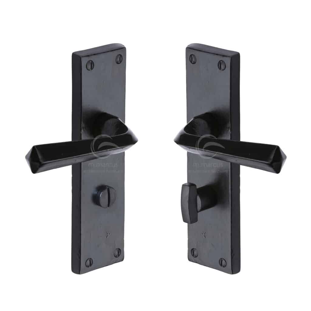 Black Iron Rustic Euro Profile Cylinder Escutcheon 1