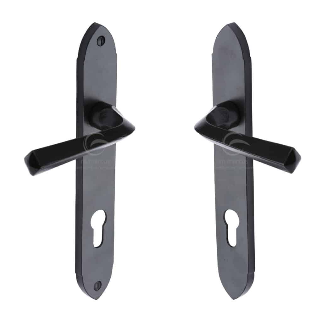 Heritage Brass Door Handle Lever Lock Hilton Design Mayfair Finish 1