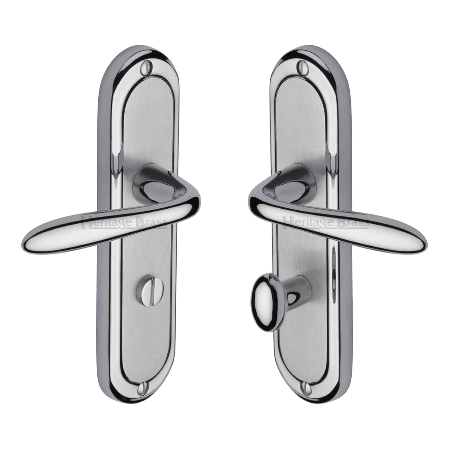 Heritage Brass Door Handle for Bathroom Henley Design Apollo finish