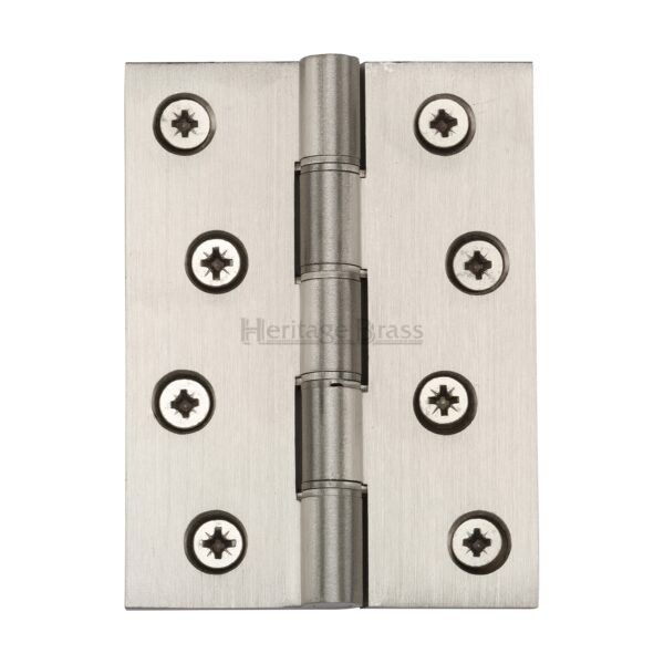 Heritage Brass Door Handle Lever Latch Luna Design Satin Nickel Finish 1