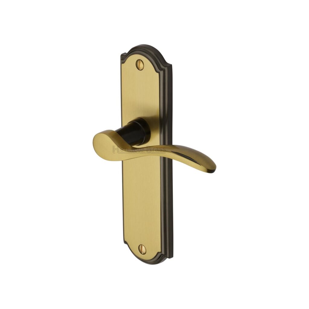 Heritage Brass Door Handle Lever Lock Verona Small Design Polished Chrome Finish 1
