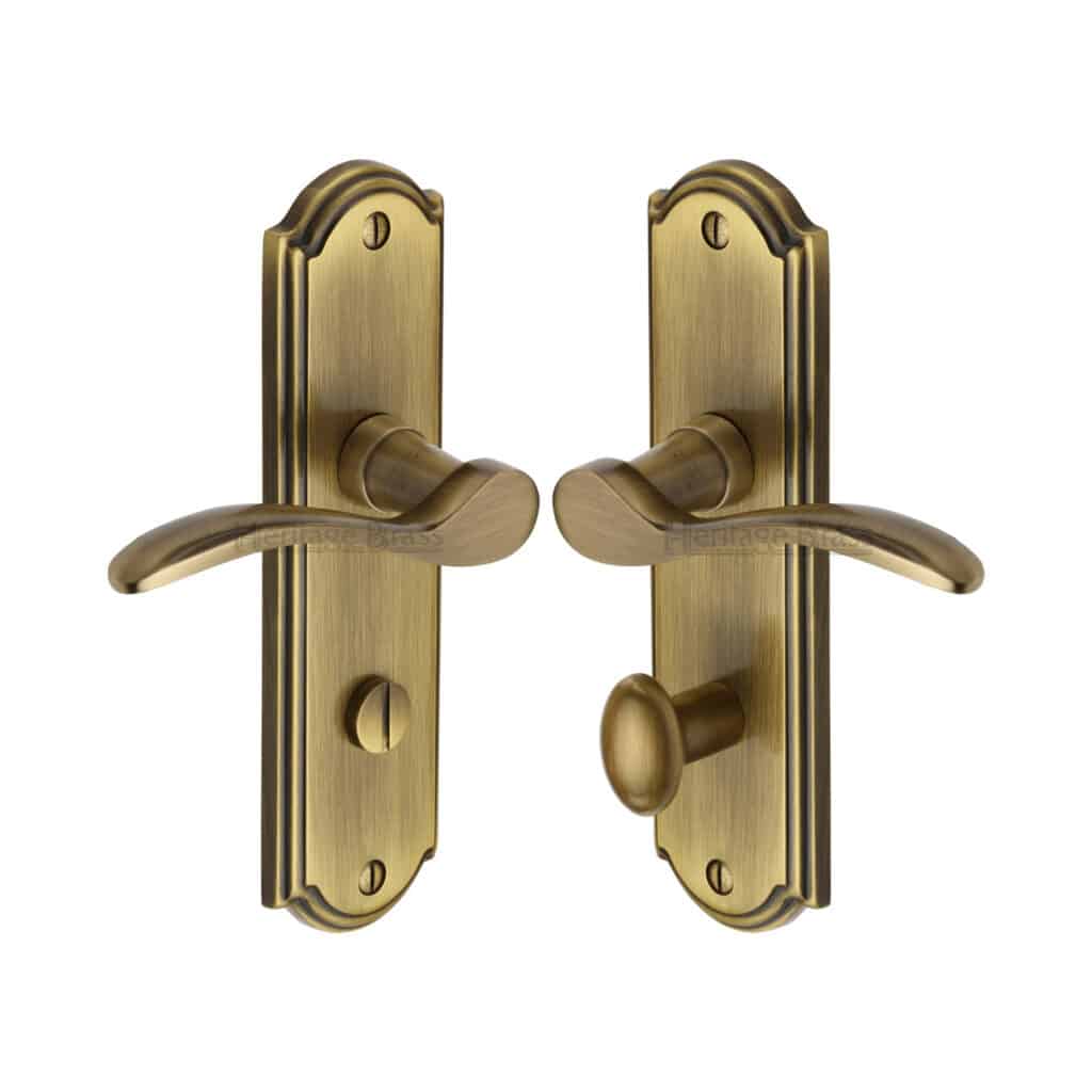Heritage Brass Door Handle for Euro Profile Plate Verona Small Design Polished Brass Finish 1