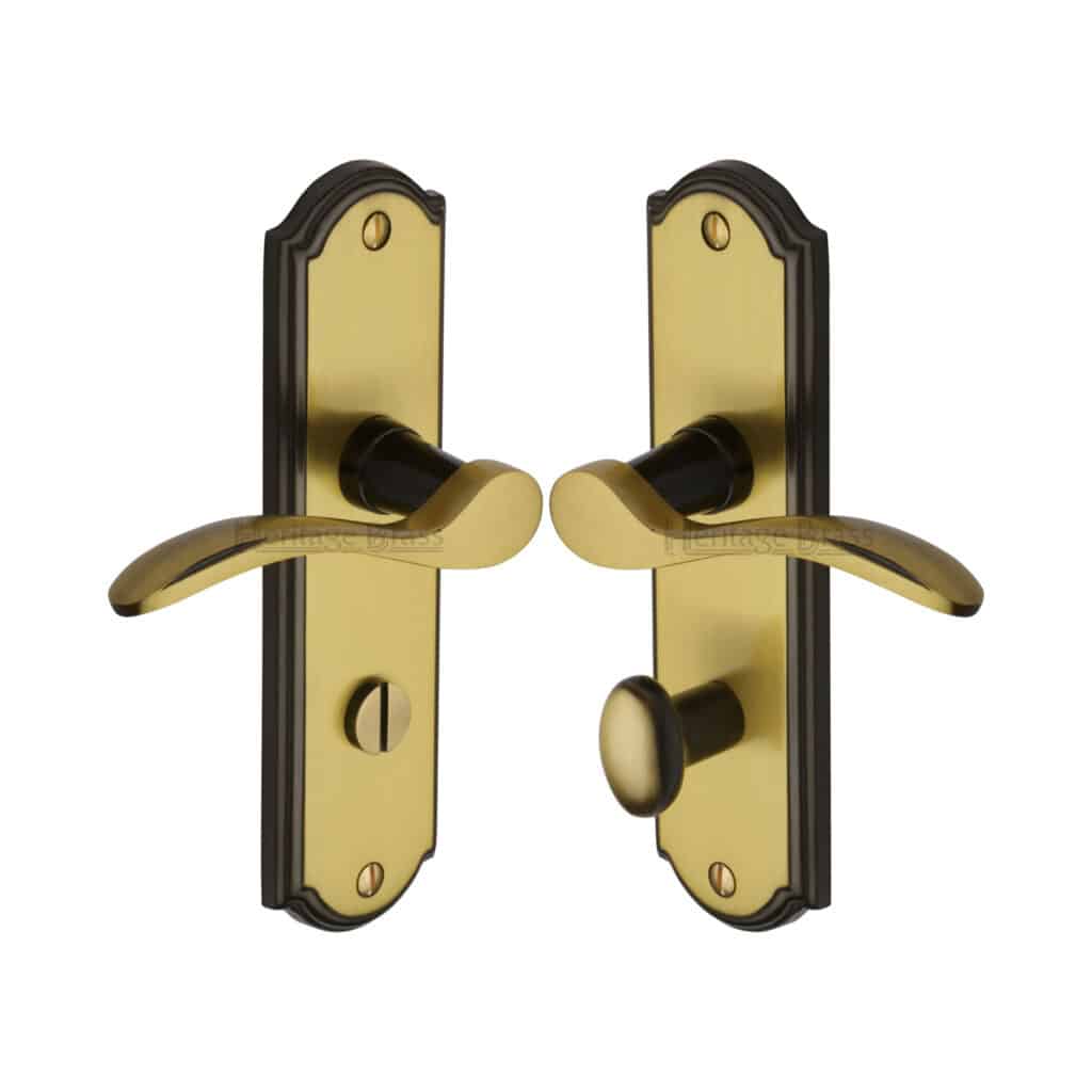 Heritage Brass Door Handle for Euro Profile Plate Verona Small Design Satin Nickel Finish 1