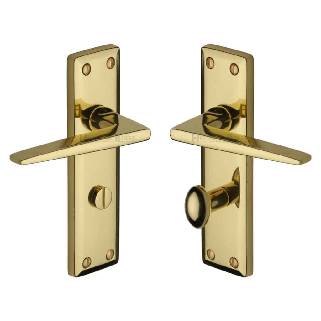 Heritage Brass Door Handle Lever Latch Lisboa Design Polished Chrome Finish 1