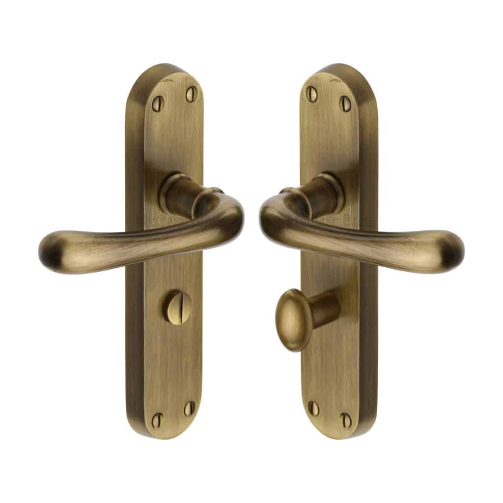 Heritage Brass Multi-Point Door Handle Lever Lock Bauhaus RH Design Antique Brass Finish 1