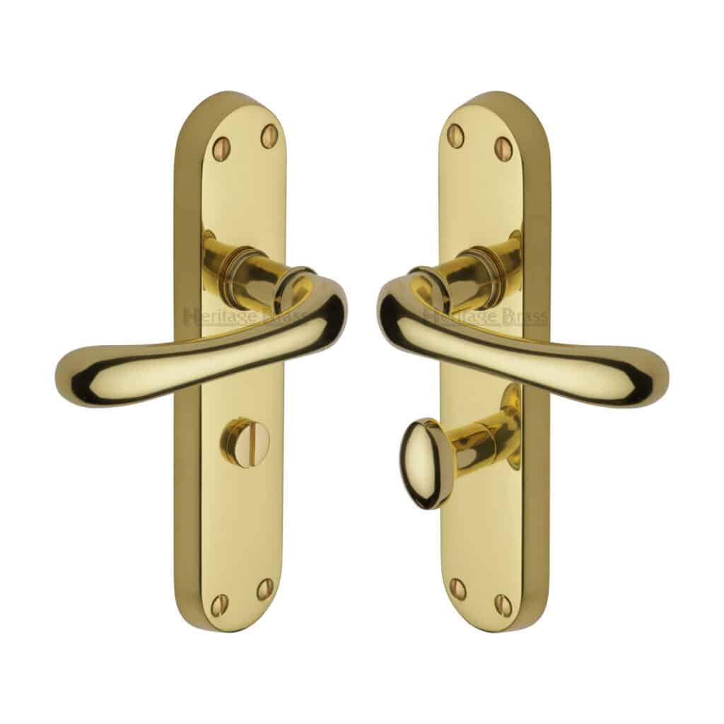 Heritage Brass Multi-Point Door Handle Lever Lock Bauhaus RH Design Polished Chrome Finish 1