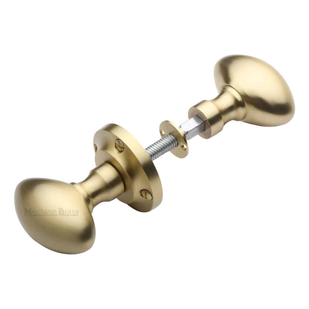 Heritage Brass Door Handle for Bathroom Sandown Design Antique Brass Finish 1