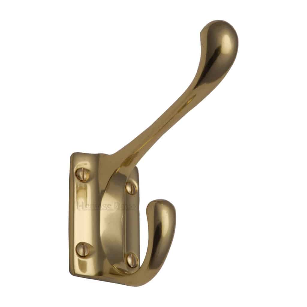 Heritage Brass Door Pull Handle Cranked Design 10" Polished Brass Finish 1