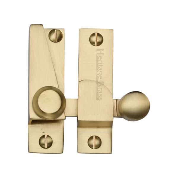 Heritage Brass Door Handle Lever Latch on Round Rose Sutton Design Satin Chrome Finish 1