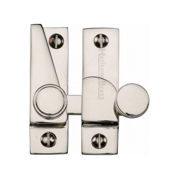 Heritage Brass Door Handle Lever Latch on Round Rose Colonial Design Polished Nickel Finish 1